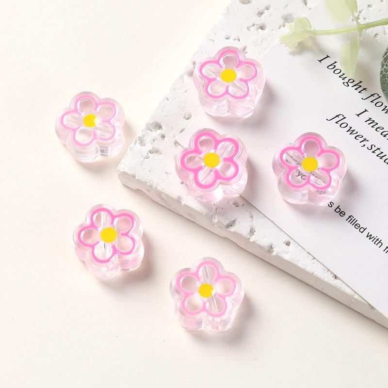 Acrylic Five-Pointed Star Flower Beads for DIY Jewelry Accessories