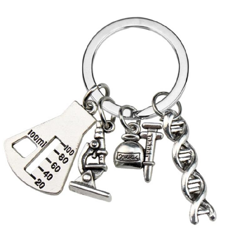Elegant Key Rings Unique Science Bag Accessory Stylish Microscope Key Holder for Jewelry and Everyday Key Organization