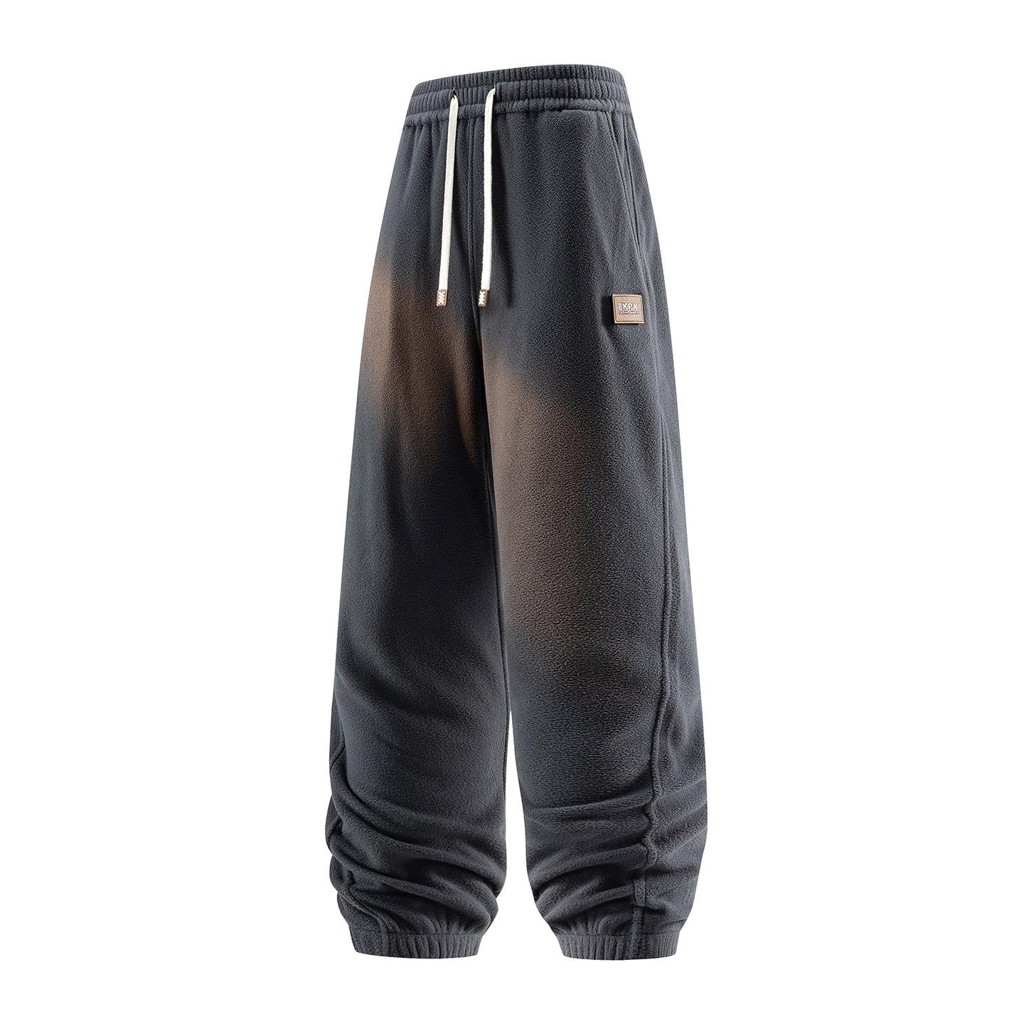 

Fleece-Lined Thickened Long Pants for Men, Casual Versatile Warm Fleece Pants, Jogger Sports Casual Fleece Pants for Men 4XL темно-серого