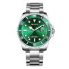 Men's Green Water Ghost Watch Shrimp Skin Stainless Steel Men's Watch Luminous Anti-diving Calendar Quartz Steel Belt Watch