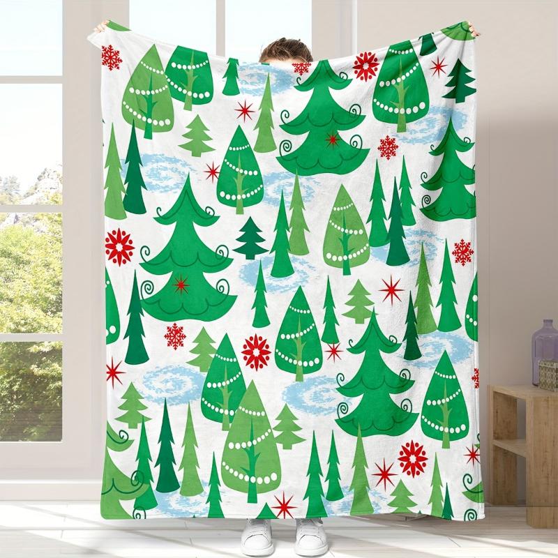 Santa Claus Happy New Year Print Throw Blanket,Warm,Bed,Living Room Sofa,Lounge,Ideal For Holiday Gatherings,Birthday Present