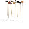 100PCS Disposable Cocktails Tags, Halloween Pumpkin Ghost Bat Decor Bamboo Skewers, Sharp Tip Party Picks for Fruits Snacks Cakes Bar