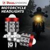 H4 BA20D H6 LED Motorcykelstrålkastare CSP Dubbelfärg Vit Gul Hi Lo Beam Lins Dimlampa för Motorcykel Scooter Körljus