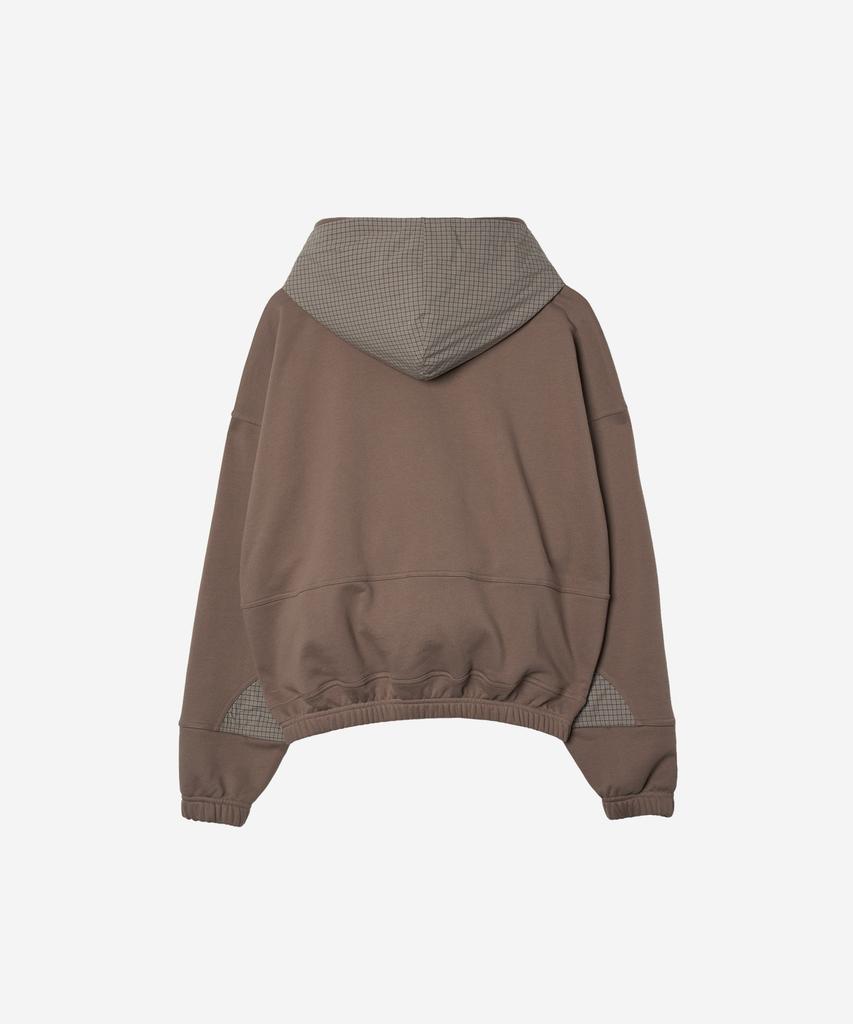 Node Labs Dev:10 Check Double Hoodie Zip-Up_Pale Brown