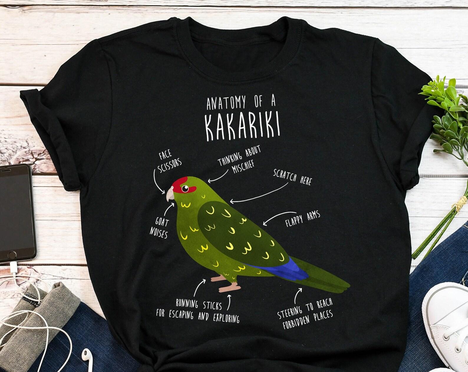 Kakariki Shirt, , , Funny Parrot Lover Gift, Cute Bird T-shirt, New Zealand Tshirt, Pet Graphic Tee, Tops, Anatomy, Mom, Dad 150