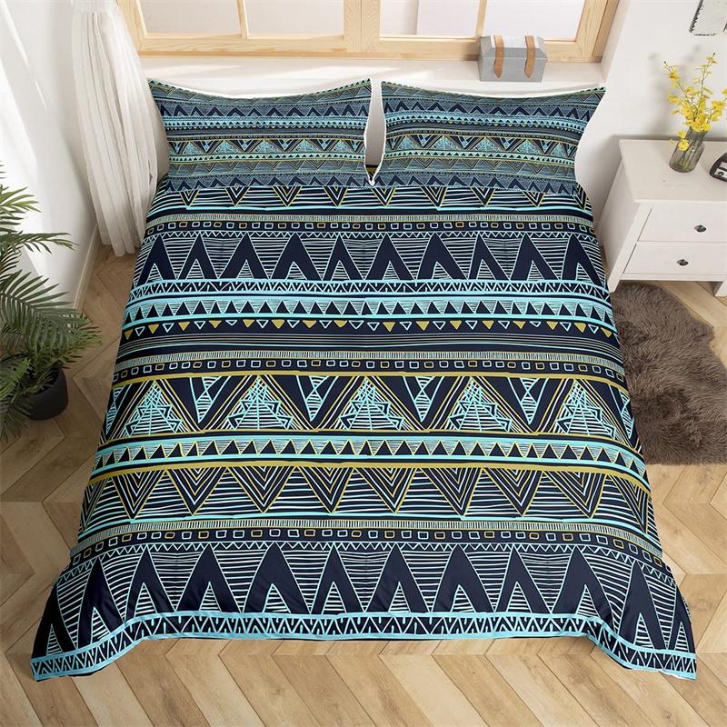 Bohemian Floral Duvet Cover Paisley Mandala Comforter Cover Microfiber Geometry Aztec Mexican Style Bedding Set Twin Queen Size