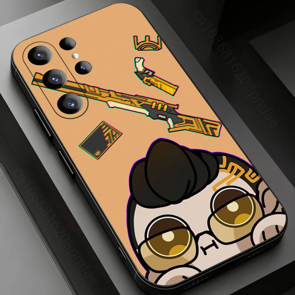 Cartoon V-Valorant Handyhülle für Samsung Galaxy S24,25,26,23 22,21,S20 Plus Ultra FE weiche Fundas Hüllen
