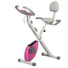 Folding Exercise Bike, with Adjustable Magnetic Resistance, Seat Height - White and Pink