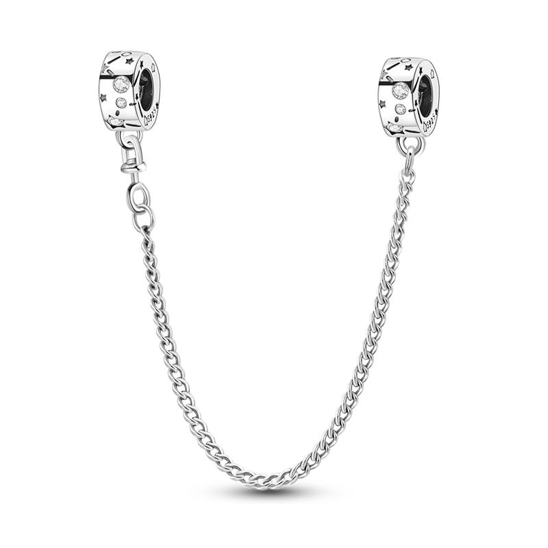 Copper Sun And Moon Series Safety Chain Charm Beads Fit Original Bracelet Diy Women Jewelry Gifts