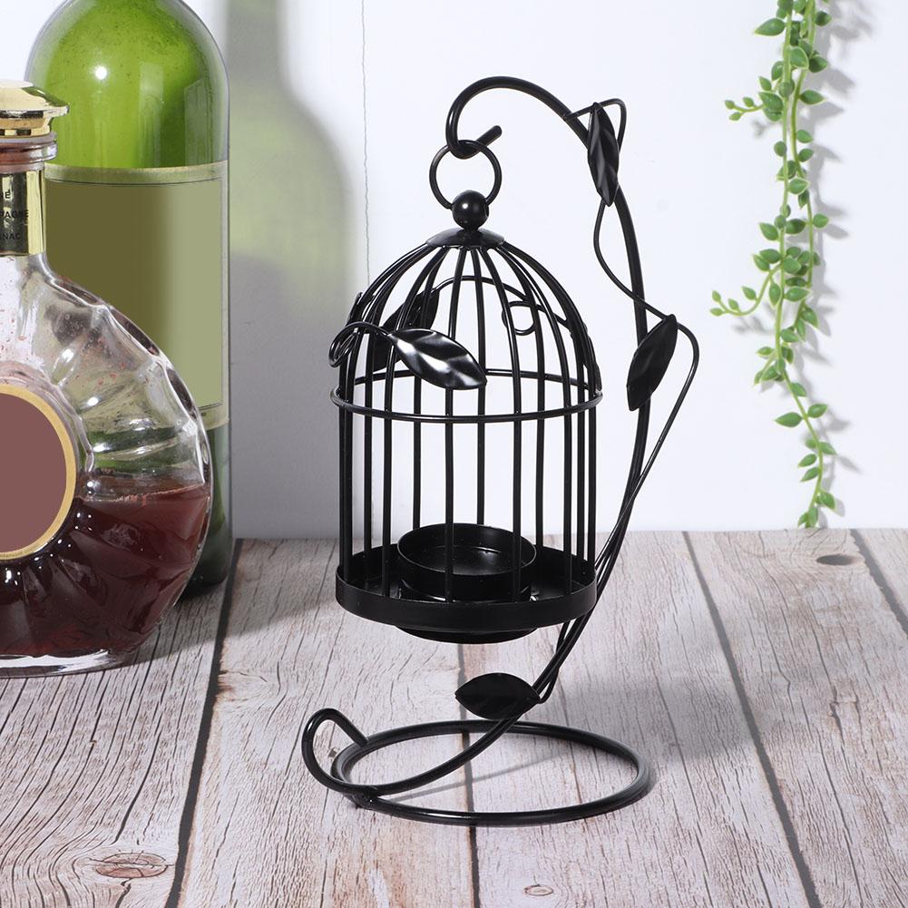 Innovative Iron Leaves Hollow Out Cage Candle Holder Hanging Candlestick Household Decoration