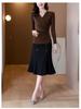 Solid Color Mesh V-neck Long Sleeve T-shirt for Women - Trendy Autumn Mom Base Layer Top