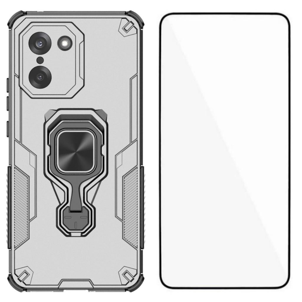 For OnePlus Ace 5 Racing 5G/OnePlus Nord CE5 5G Phone Case WANLONFENG PC TPU Back Cover Kickstand with Tempered Glass