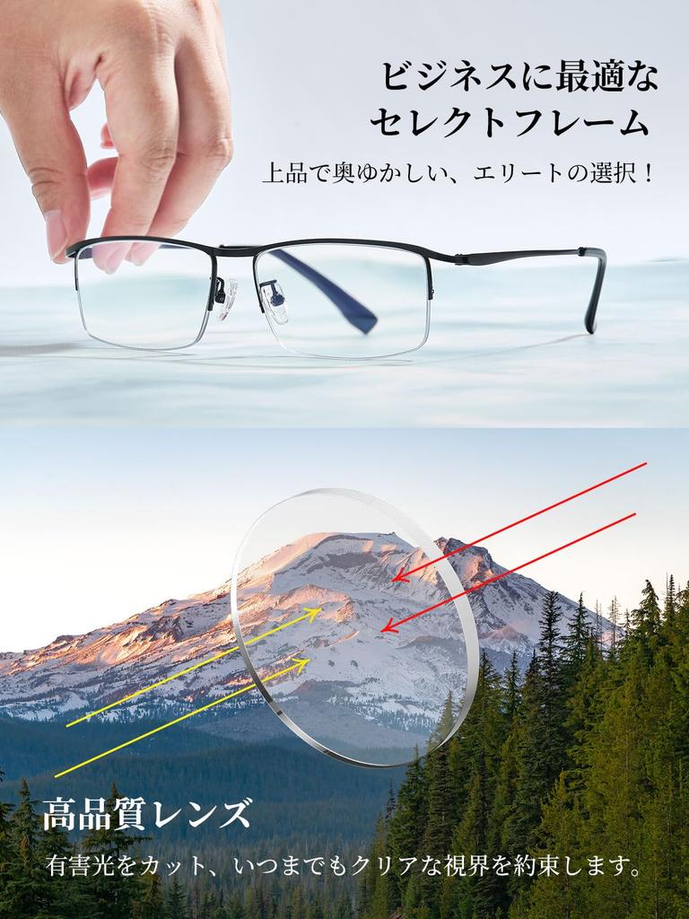 Reading Glasses for Men and Women Blue Light Alloy Popular for and Portable Use Day Gift 350 [Laberush] - Stylish, Blocking, Half-Rim Design,