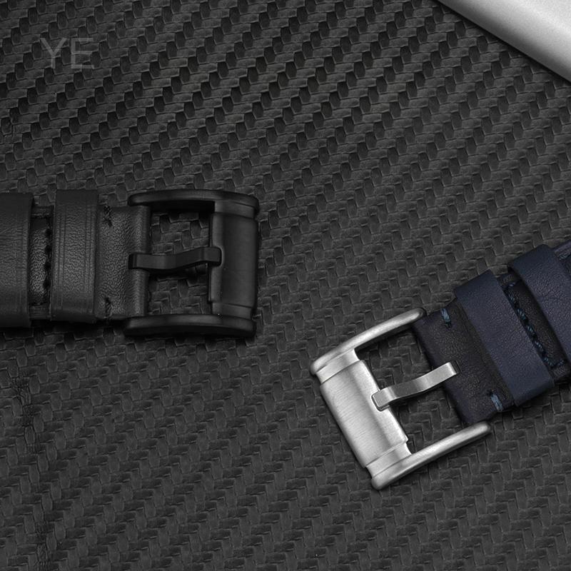 For Fossil Fs4813 Fs4735 Q Smart Series Men's Genuine Cow Leather  Sweatproof Breathable Watchbands with Needle Buckle  22 24mm