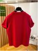 De Rong Plus Size Embroidered Horse Year Short Sleeve T-shirt for Women - Loose & Slimming Fit for Early Spring/Autumn