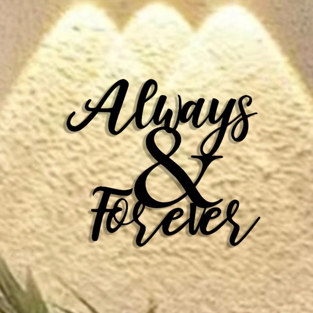 Metal Wall Art Always Forever Vintage Plaque Romantic Gift Home Decor