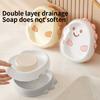 Creative double-layer portable travel soap box with lid - bathroom countertop drainage soap tray, dustproof and moisture-proof