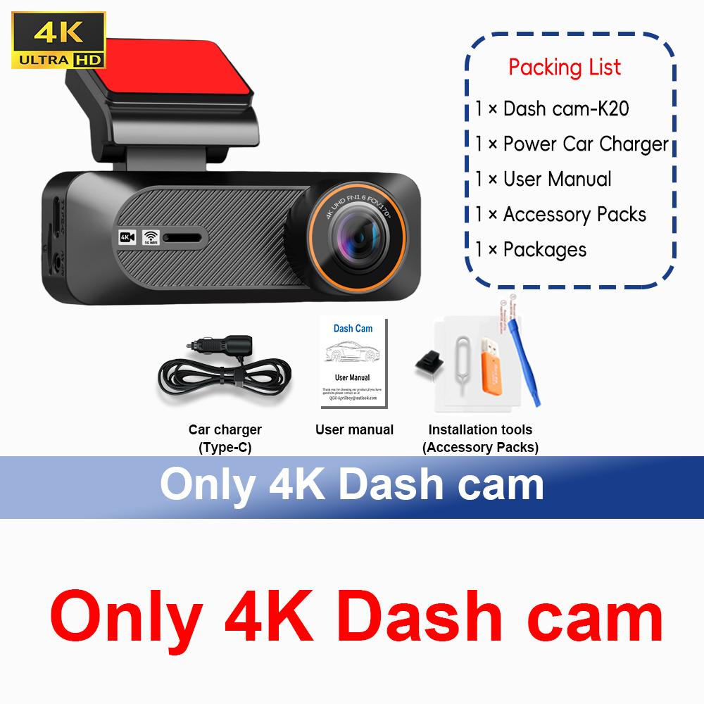 

QOZ Dash Cam 4K Mini Car Dvr 2.5K Rear View Camera Support Dual Lens Built-in WIFI APP Control 24H Parking WDR Night Vision GPS None