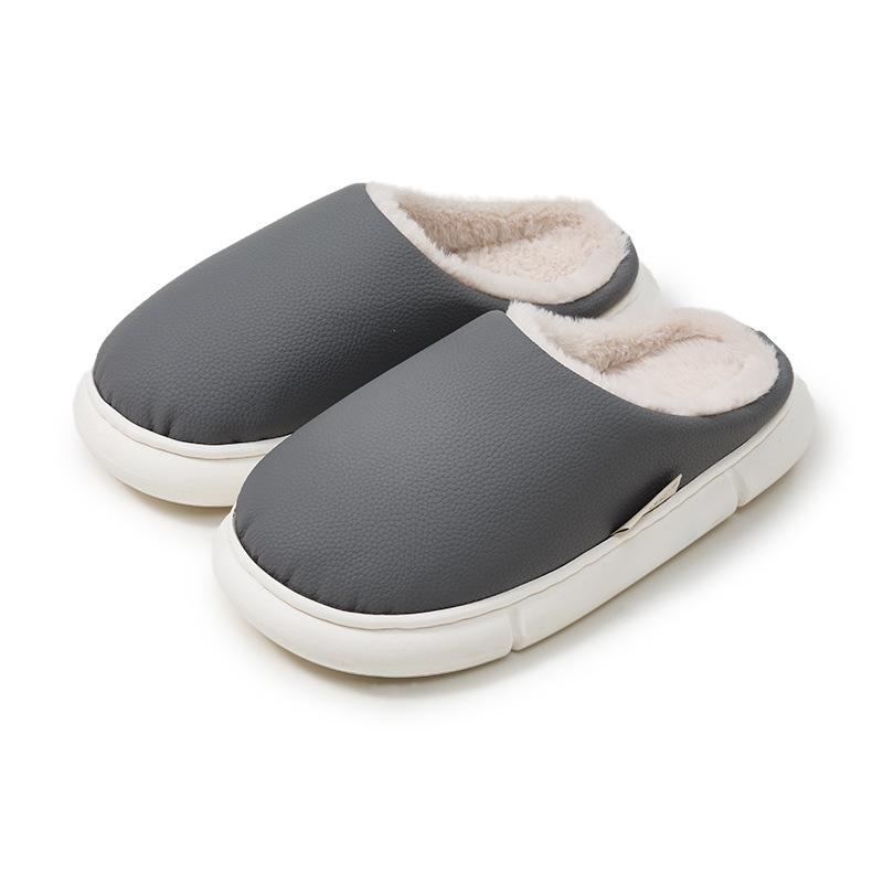 Excellent Windproof and Splash-proof Cotton Slippers Men's Winter Thick Bottom Warm Couple Home Indoor Non-slip Women