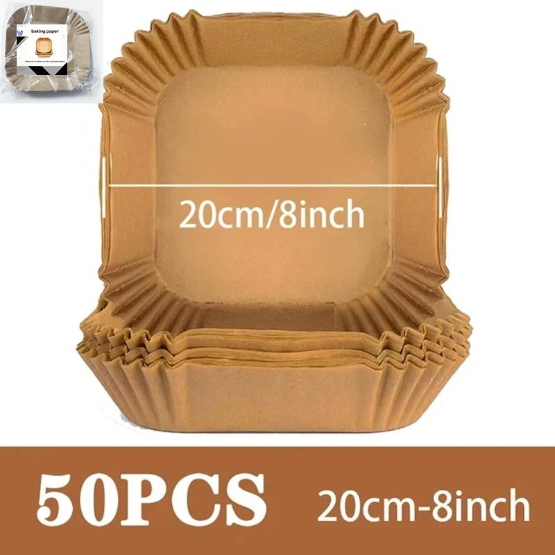 

100/50Pcs Air Fryer Disposable Paper Non-Stick Airfryer Baking Papers Round Air-Fryer Paper Liners Paper Kitchen Accessories