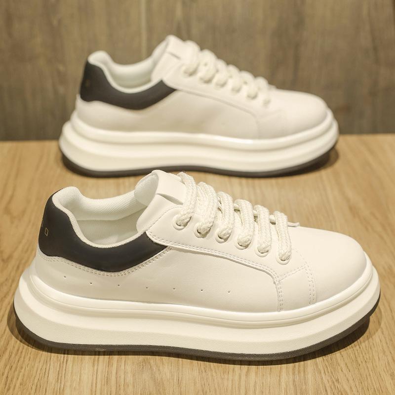 Autumn and Winter New Thick-soled Heightening Solid-color Board Shoes Light Luxury Versatile Sports and Leisure Shoes Men's