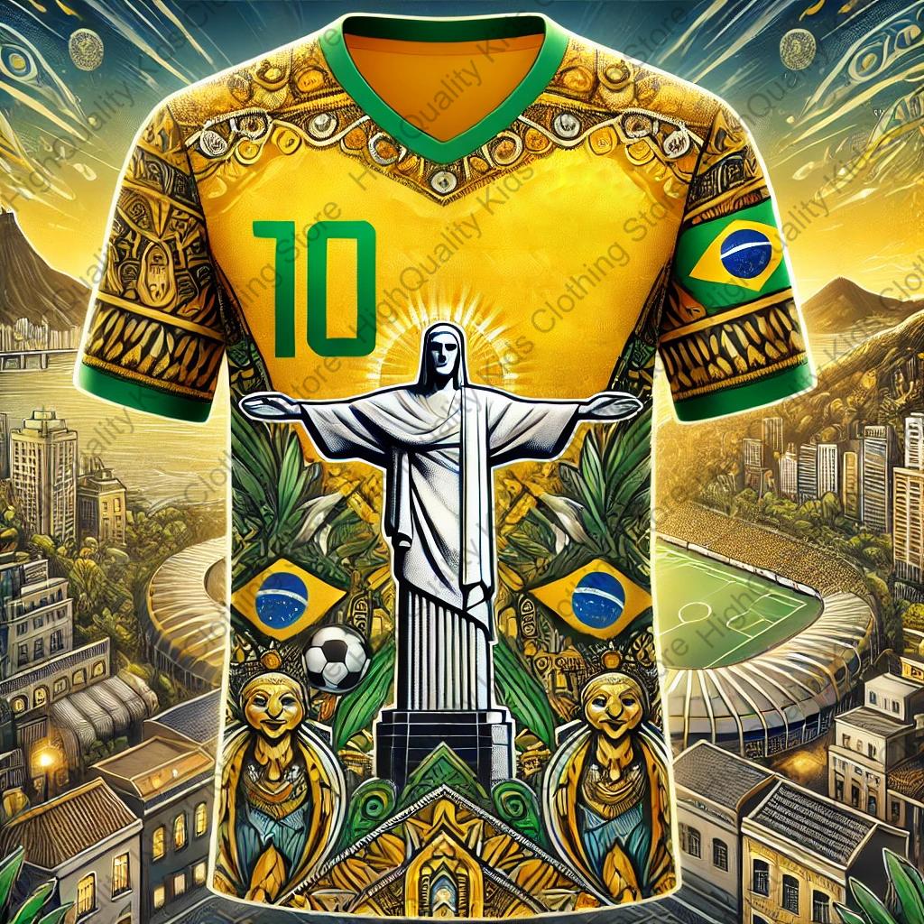 2025-26  New Arrival ChatGPT AI Brazil Jesus Jersey #10 Football Jersey For Adults Kids Summer Soccer Training Tops Clothing