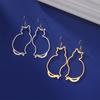 My Shape Cute Cat Drop Earrings for Women Kids Stainless Steel Lovely Kitten Animal Dangle Earring Jewelry Valentine's Day Gifts