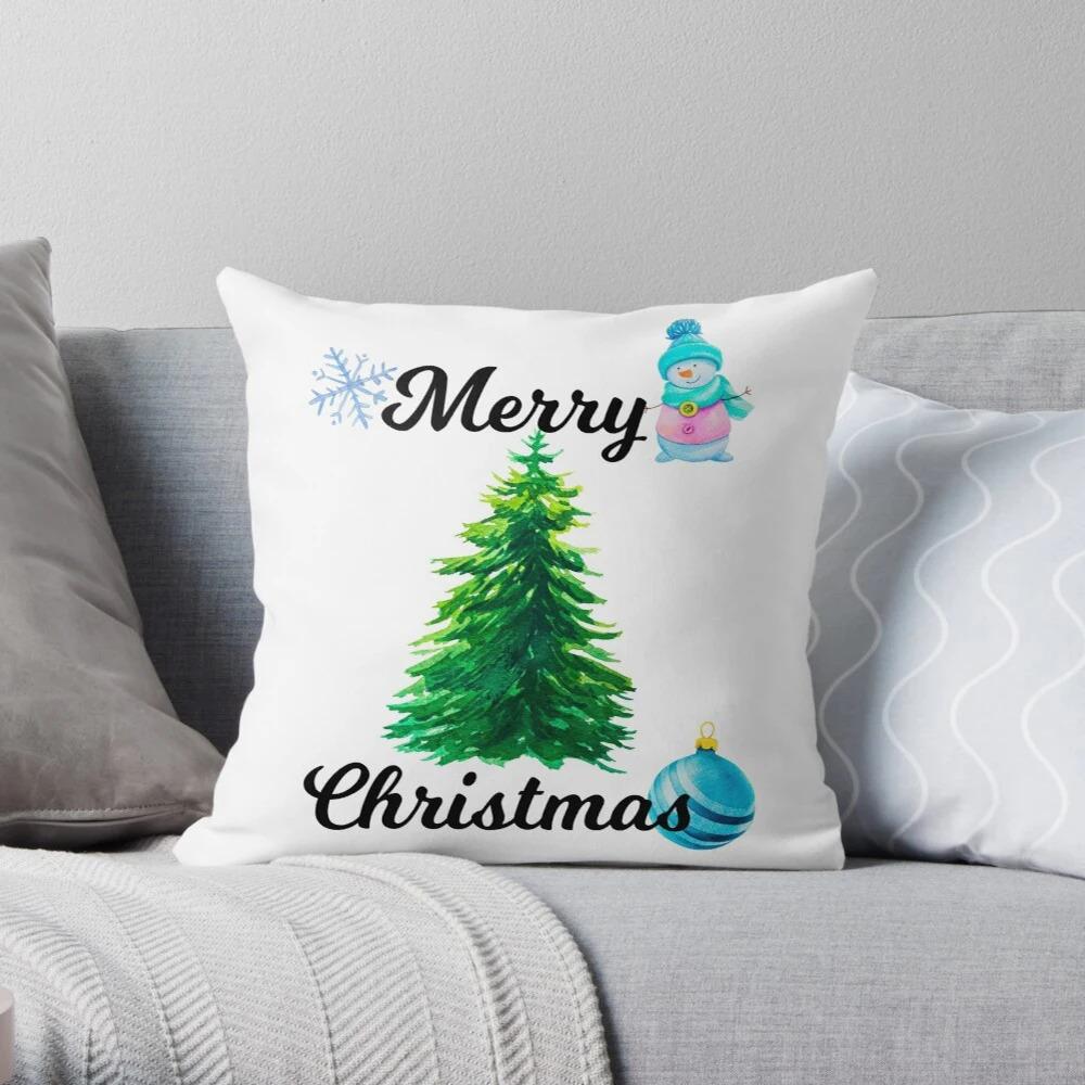 Merry Christmas Decoration Home Pillowcase Cushion Cover Autumn 45X45Cm Red 40X Living Room Sofa Bed Pillowcase