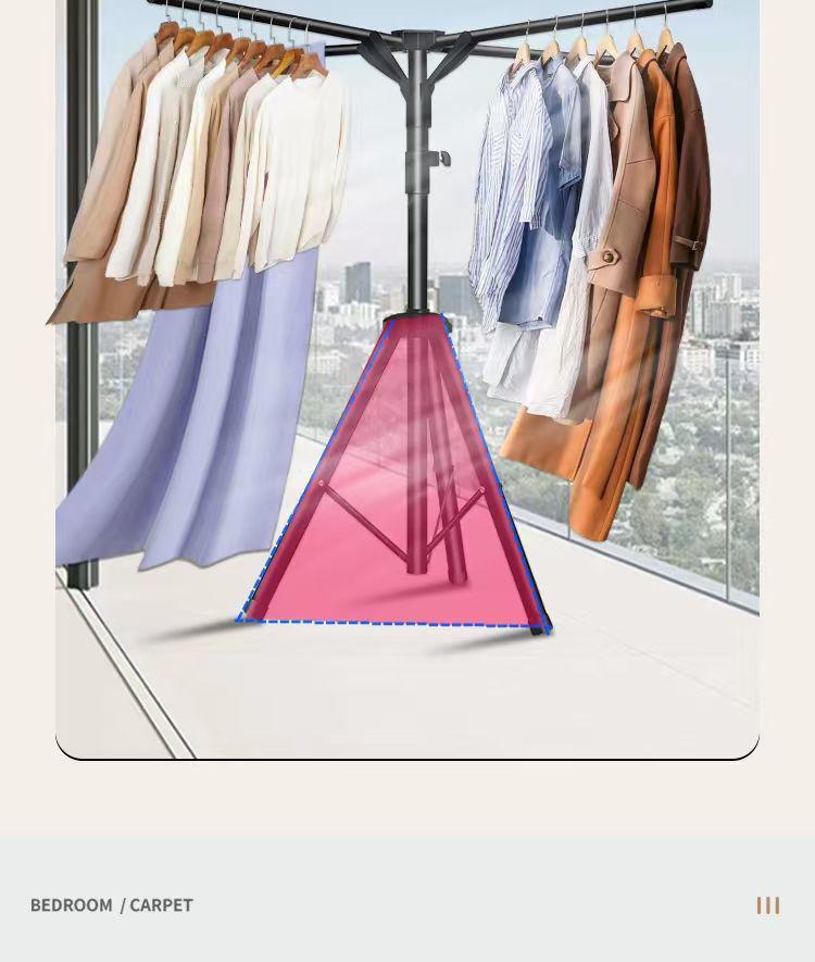 Compact Foldable Clothes Drying Rack - Space-Saving Balcony & Floor Stand for Simple Hanging