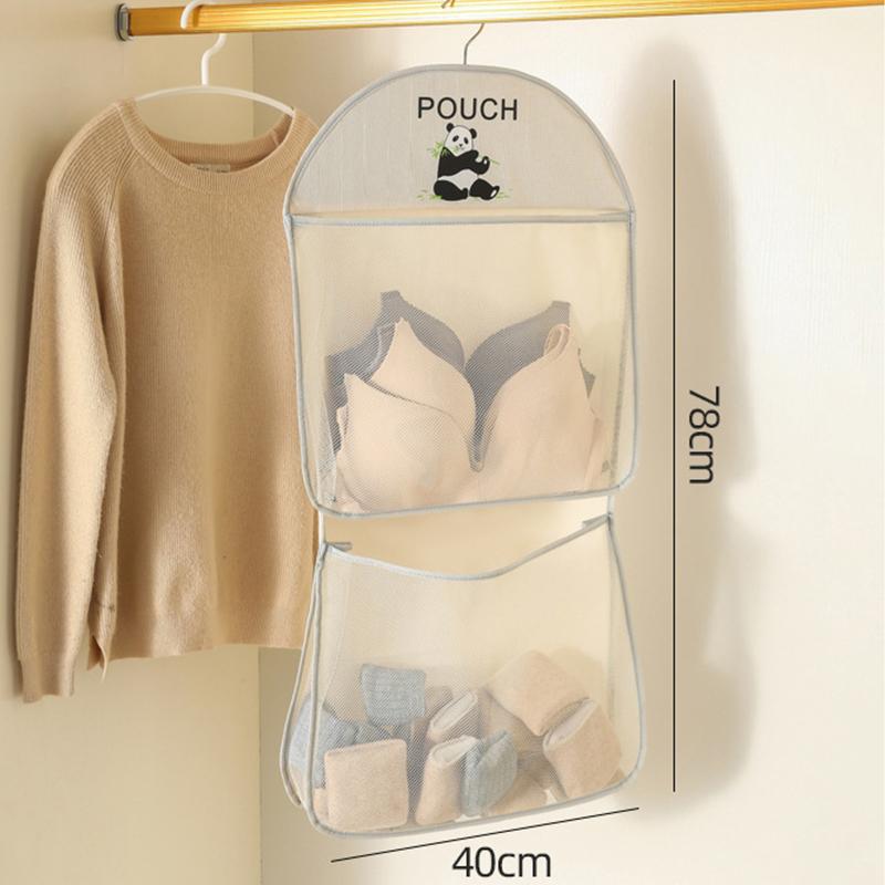 Large Capacity Storage Net, Dormitory Wardrobe, Socks Underwear Hanging Bag, Multilayer Breathable Mesh Pocket Door Storage Bags