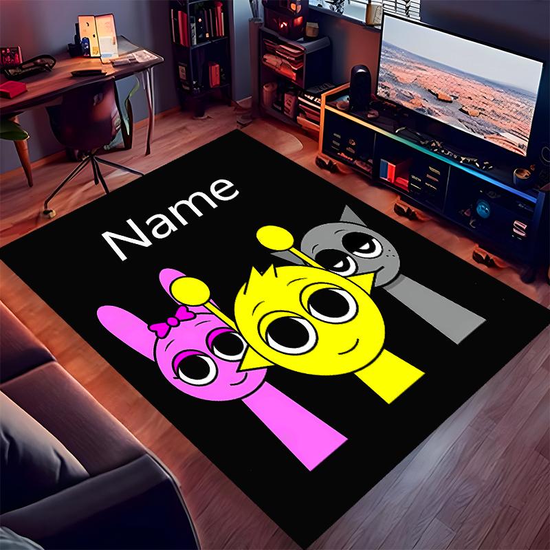 Custom personalization Sprunki themed Print Area Rug - Soft, Washable Non-Slip Indoor Mat,Living Room,Home&Office Decorative Rug
