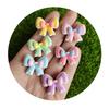Kawaii Resin Bow Cabochon Flat Back Bowknot Charms Candy Color Bow Tie Embellishments Flatback Resin Charms for Hair Clips
