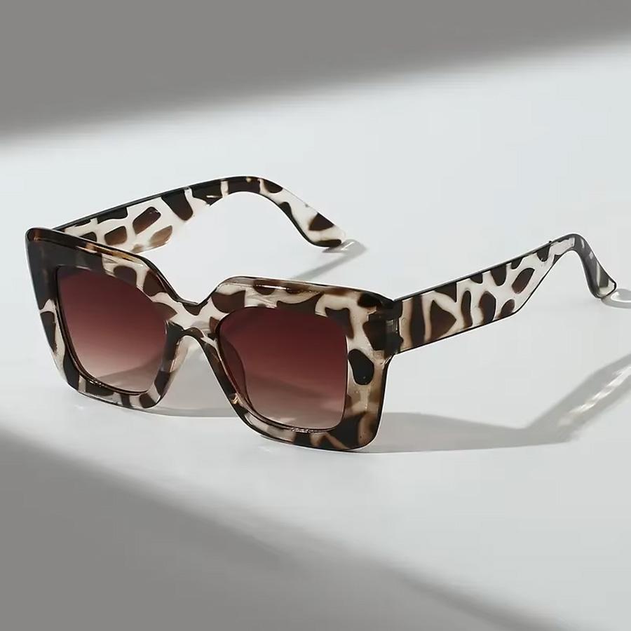 Leopard Print Square Women's Sunglasses Fashion Decorative Glasses Suitable for Holiday Beach Party Fashion Glasses
