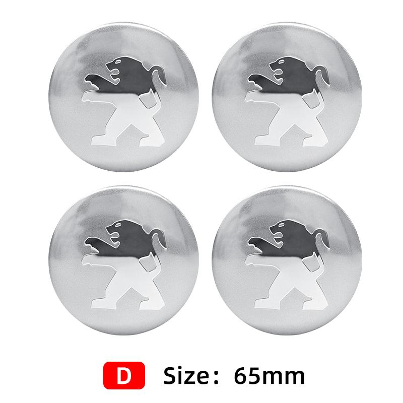 4pcs 56mm 60mm 65mm Car Wheel Center Hub Cap Badge Emblem Sticker For Peugeot GT 3008 4007 5008 2008 508 507 407 308 207 208 107