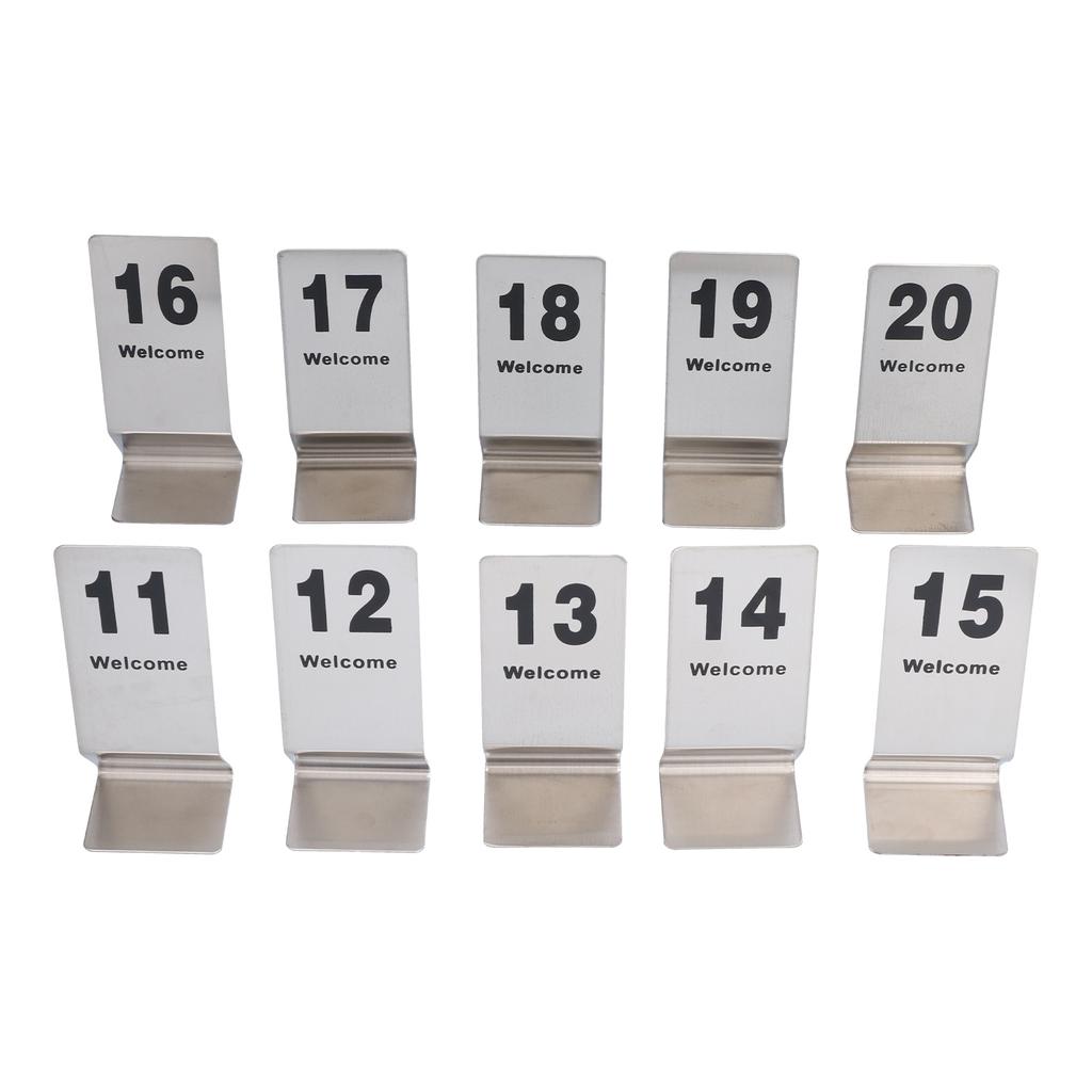 10PCS Table Number Cards Stainless Steel DoubleSided Digital Sign Seat Card 1120 Number