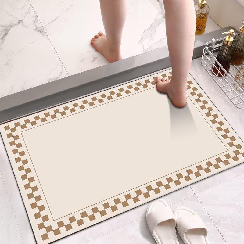 Toilet Diatom Mud Quick-drying Foot Mat Toilet Floor Mat Bathroom Non-slip and Strong Water Absorption Door Carpet Bathroom