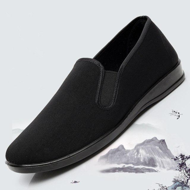Zapatos chinos de Kung Fu Bruce Lee Estilo hecho a mano Beijing Tela  transpirable Negro Hombre Zapato de barco Flats comprar a buen precio —  entrega gratuita, reseñas reales con fotos — Joom
