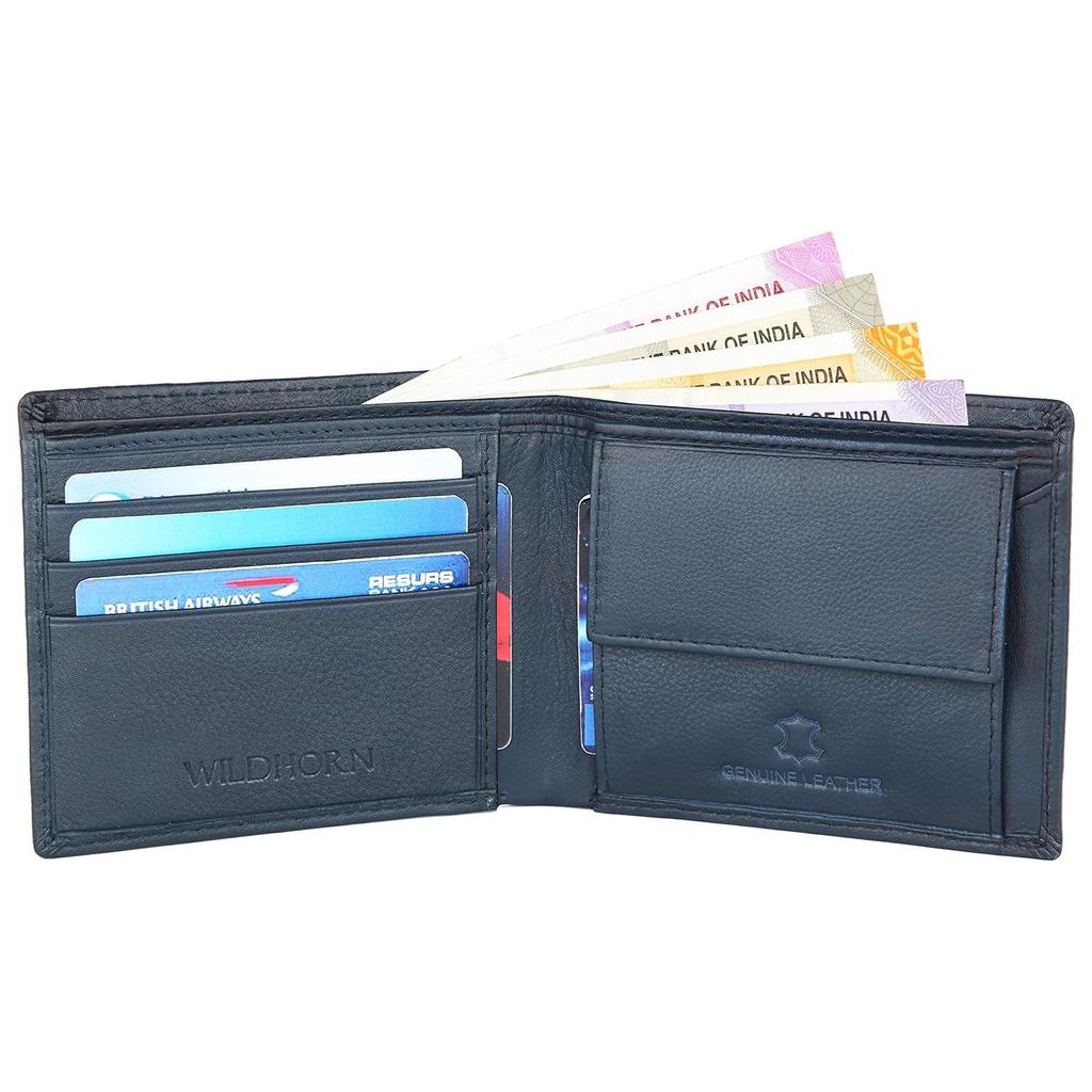 Leather Wallet for Men (Navy)