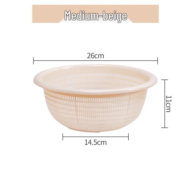 Kitchen Sink Vegetable & Fruit Washing Basket Set - Plastic Strainer & Drainer Basin for Storage & Rice Washing