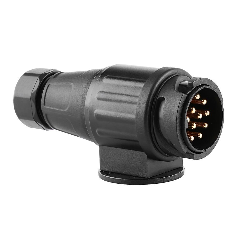 

13-Pin / 13-Way / 13-Pole Electric Trailer Plug Black Trailer Wiring and Connectors Vehicle Towing