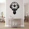 Large World Map Wall Clock, Metal Minimalist Modern Clock, Round Silent Non-Ticking Battery Operated Wall Clocks for Living Room / Home