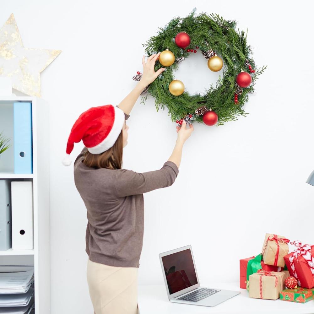 Artificial Pine Branches, Christmas Faux Cedar Stems, Artificial Faux Cedar Branches, Christmas Greenery Pine Picks for Wreath Craft DIY Decorations