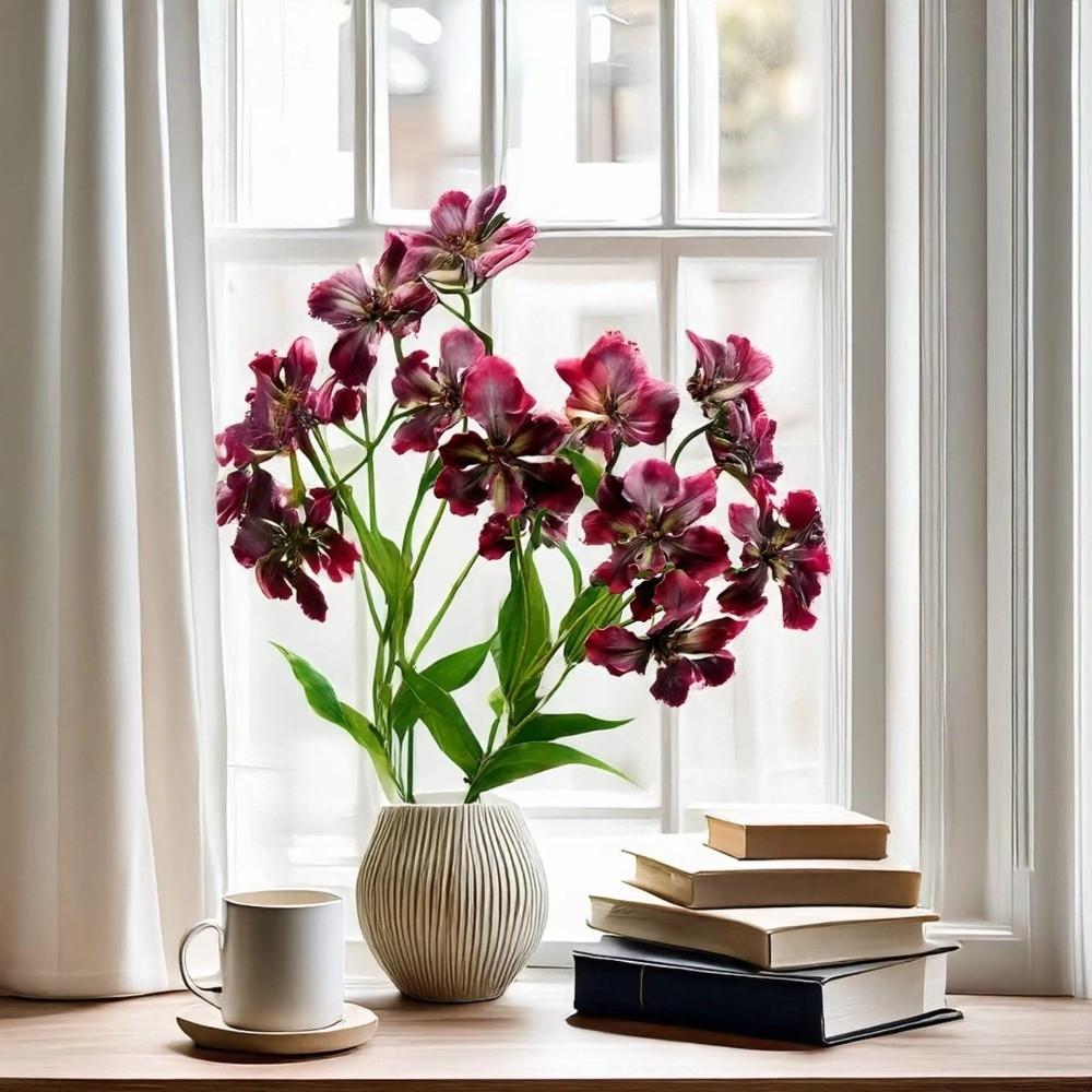 Realistic Simulation Silk Flowers Real Touch Luxury Fake Iris Stem Faux Flower  Hotel Decoration