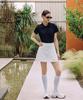 OBER GOLF Basic Rib Polo Top (Black)