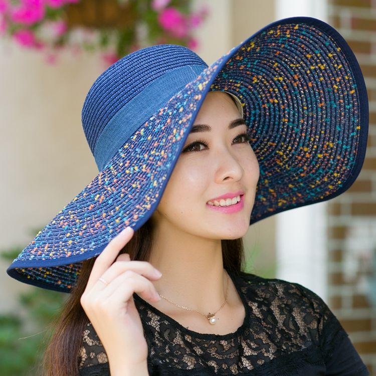 Beach Straw Hat Women Summer Beach Big Brim Sun Protection and Shade Travel Versatile Big Brimmed Cool Hat Sun Summer