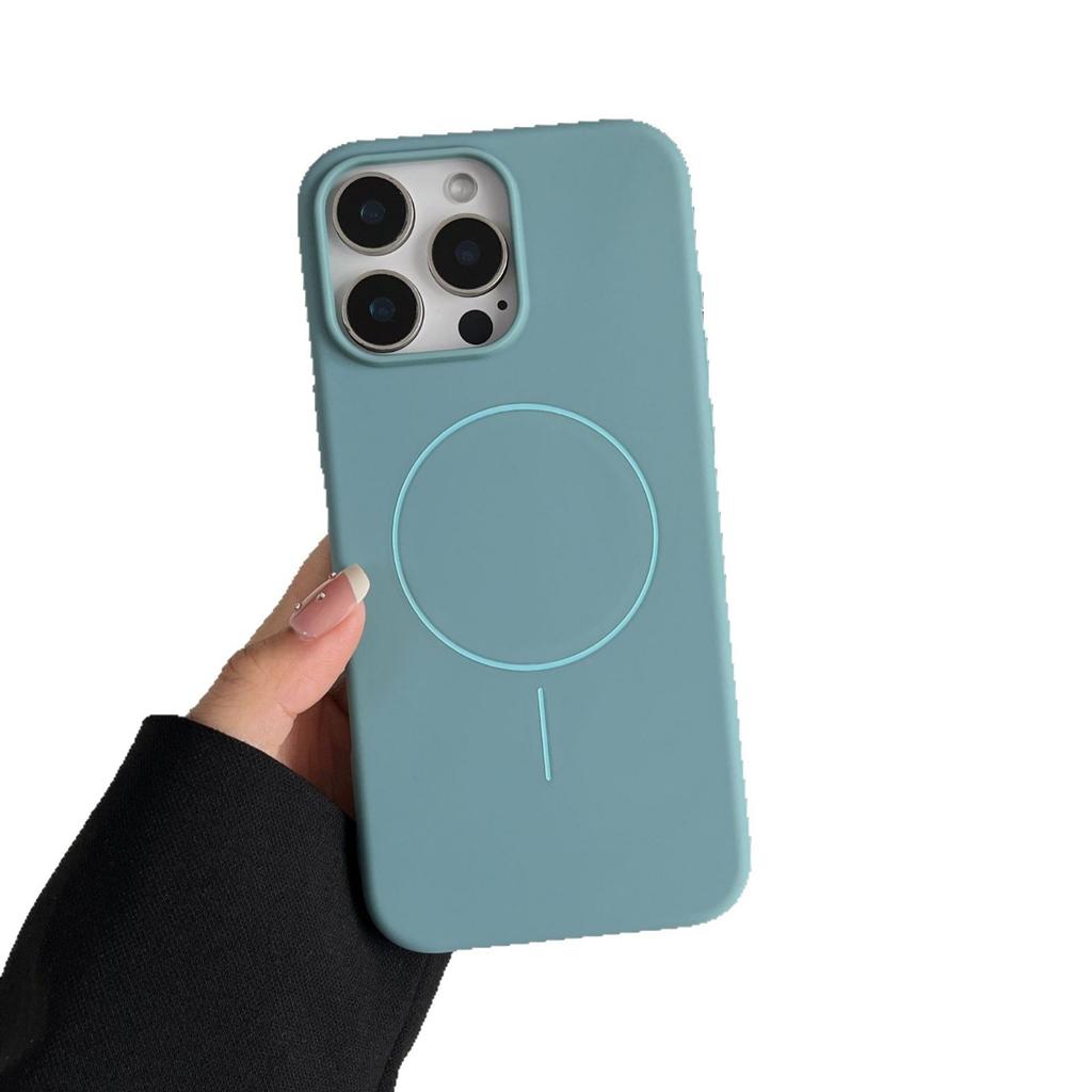 Matte TPU Magnetic Suction for IPhone17promax Mobile Phone Case Solid Color 16 with Flannel for Apple 15 Official Case