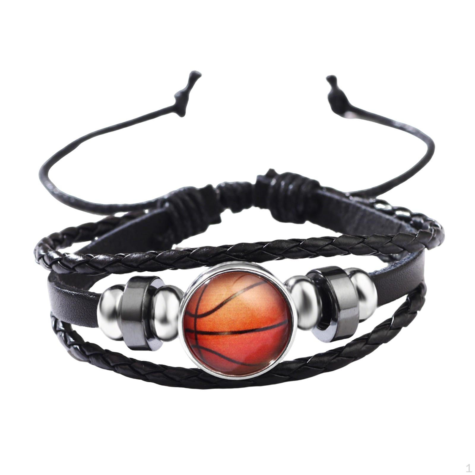

Кожаный браслет-обертка Плетеный веревочный повседневный браслет-манжета для любителей спорта на открытом воздухе, для вечеринки Basketball