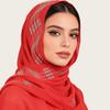 Elegant Solid Pearl Chiffon Scarf With Starry Rhinestone Embellishment Lightweight Wrap Women All Season Fashion Accessory