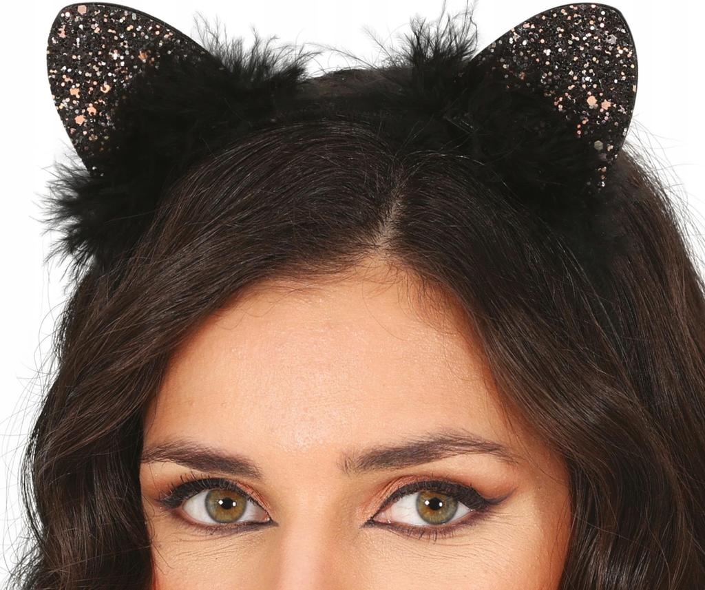 Cat Ears Headband Glitter Cat Ears Black Cat Carnival Hen Ball