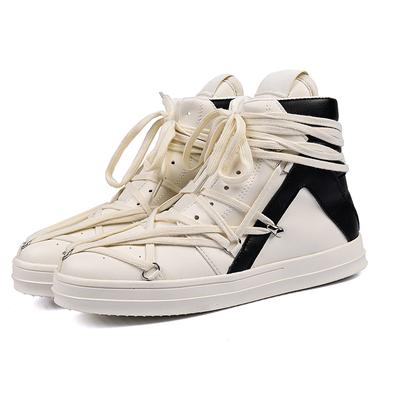 Men's Casual Shoes Multi-strap Design Leather Shoes for Man Fashion Sneakers Lace-up  Luxury Designer High Street
